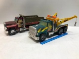 2 Vintage Nylint Die Cast Trucks - 1 Tow Truck, 1 Dump Truck
