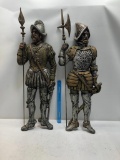 2 Metal Medieval Knight Hanging Figures Made in Mexico