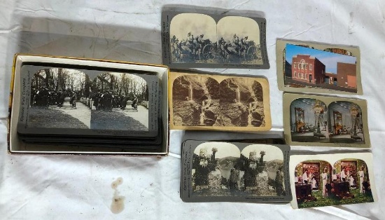 Stereoscope Picture Cards with Descriptions on Reverse Side