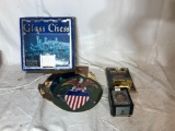 Glass Chess Set, Decals, Cars