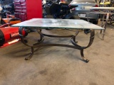 Glass Top Coffee Table w/ Metal Base