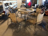 Glass Top Kitchen Table w/ 5 Matching Chairs