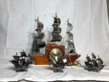 Sessions Yankee Clipper Clock and Nina, Pinta & Santa Maria Tin Ships