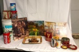 Large Lot of Contemporary Signs, Vintage Tins, Bottle Caps, Misc.