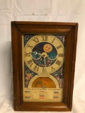 Vintage Wood Case Planters Clock w/ Chart & Graphics for Garden Time Planting
