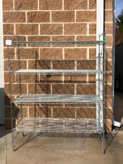 Chrome NSF Stationary Dunnage Shelving Unit, 4 Shelves, 48in x 18in x 64in