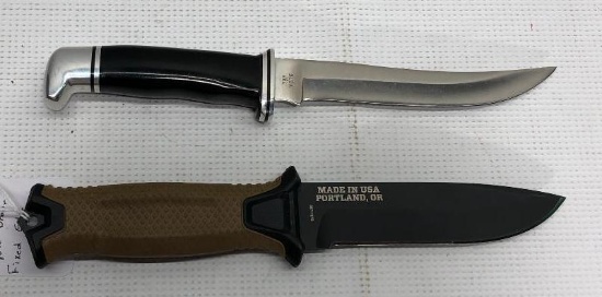 Lot of 2 Items: (1) Buck 121, (1) Strong Fixed Blade Coyote Brown Fixed Edge