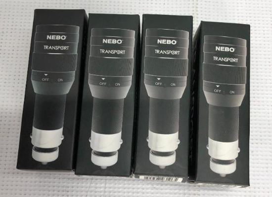 Lot of 4 Items: (4) NEBO Transport Rechargeable 125 Lumen Flashlight