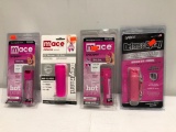 Lot of 4 Items: (3) Mace Brand Defense Sprays, (1) Sabre Defense Spray w/ Key Ring