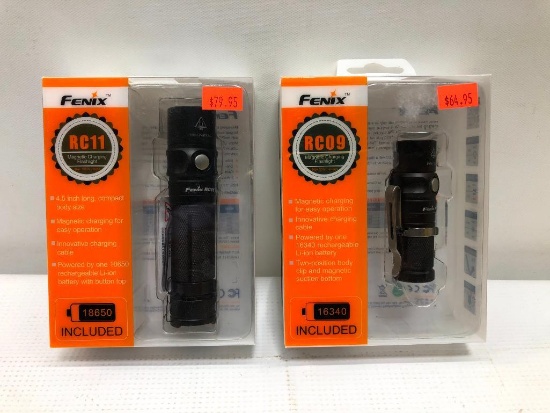 Lot of 2 Items: (1) Fenix RC11 Magnetic Charging Flashlight, (1) Fenix RC09 Magnetic Charging