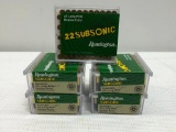 500 Rounds; Remington Subsonic .22 Cal. Rimfire - 5 Boxes of 100- Hollowpoint