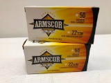 Armscor 22 TCM 40 Grain Jacketed Hollow Point .22 Cal. Ammunition, 100 Rounds Total