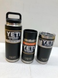 YETI - 3 Items, 12oz Rambler Bottle, 20oz Ramber Tumbler, 26oz Rambler Bottle, All Black