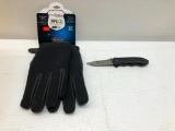 2 Items; Armor Flex Gloves Size XXL - PFU-3 and Schrade SCHA Assisted Opening Extreme Survival Knife