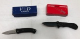 2 New Knives w/ Boxes, V&D VD-SB & Ontario Knife Co. AOLBSS Ontario Large Assist Opener BS