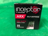 1 Box of 25 Rounds, Inceptor ARX .380 Self Defense Ammunition