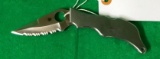 Spyderco Folding Knife, VG-10, Serrated 2.5in Blade, All Stainless, Japan