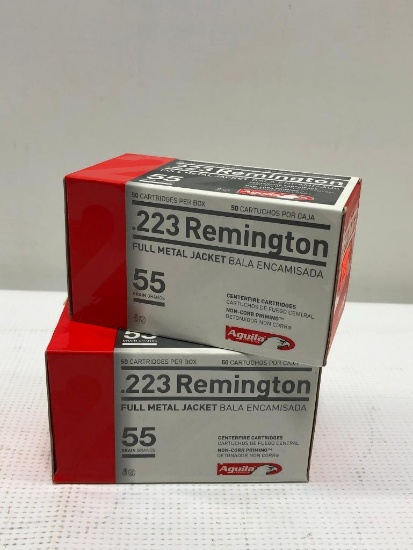 Aguila .223 Remington FMJ Ammunition, 100 Total Rounds, 2 Boxes/50