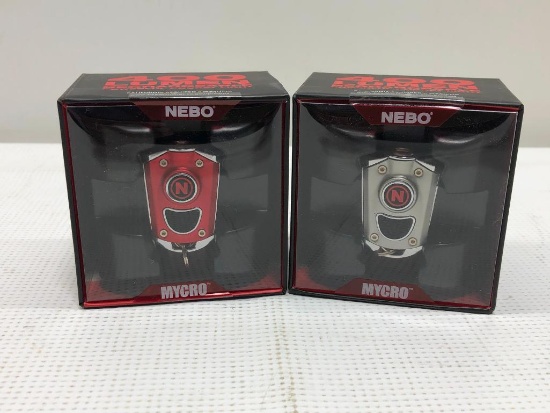 Lot of 2 NEBO Mycro 400 Lumen Rechargeable Pocket Flashlights (for Keychains)
