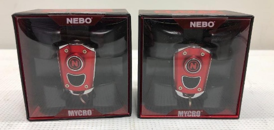 Lot of 2 NEBO Mycro 400 Lumen Rechargeable Pocket Flashlights (for Keychains)