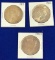 3 Peace Silver Dollars, All 1922, One Mint D