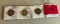 Lot of 4 Coins; Barber Quarters, 1899, 1905, 1901, 1893