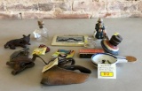 San Francisco Souvenir Post Cards, Emmett Kelly Statue, Corn Husks, Ferrari Key Fob, Misc.