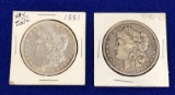 2 Morgan Silver Dollars, 1890 O, 1881 Key Date