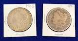 2 Silver Dollars, 1881 Morgan, 1921 S Morgan