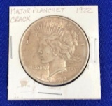 1922 Peace Silver Dollar Major Planchet Crack