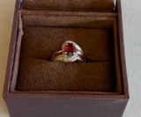 10k Gold Ring w/ Diamonds and Gemstone