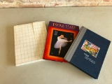 3 Stamp Related Books w/ Small Group of Stamps