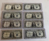 Lot of 8 1957 Silver Certificates