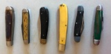 Six Vintage Pocket Knives, Old Timer, Sabre, Shelham