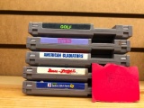 Lot of 5 Nintendo NES Games - Golf, Tetris, American Gladiators, Bases Loaded II, Sesame Street