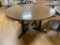 Laminate Top Restaurant Table w/ Pedestal Bases, 72in Diameter