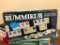 4 Games; Rummikub, Glass Chess Set, Battleship, Jeopardy Simpsons Version