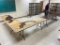 (4) 8ft Folding Banquet Tables, 2 Have Rough Tops, (1) Wooden Restaurant Table