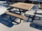 Outdoor Commercial Grade Square Picnic Table, One Seat Detached, See Picture, As-Is, Can Be Fixed