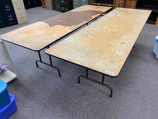 Lot of 6, 8ft Folding Banquet Tables