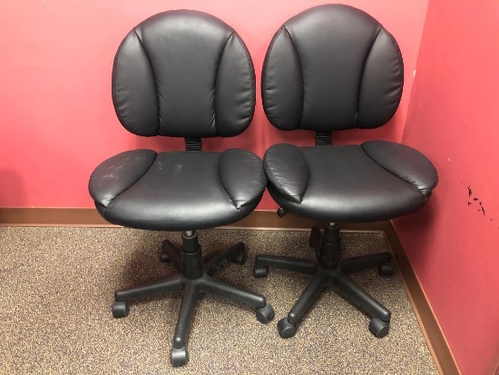 Office Chairs; Casdin Puffy Black Task Chair w/o Arms, Model: 15240-CC Lot of 2
