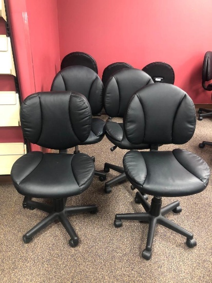 Office Chairs; Casdin Puffy Black Task Chair w/o Arms, Model: 15240-CC Lot of 4
