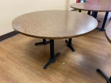 Laminate Top Restaurant Table w/ Pedestal Bases, 72in Diameter