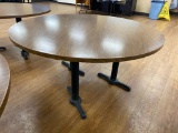 Laminate Top Restaurant Table w/ Pedestal Bases, 72in Diameter