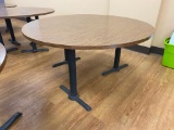 Laminate Top Restaurant Table w/ Pedestal Bases, 72in Diameter