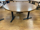 Laminate Top Restaurant Table w/ Pedestal Bases, 72in Diameter