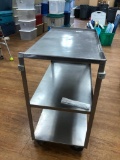 Stainless Steel Rolling Metal Utility Cart Approx. 24in x 16in x 32in