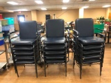 Stack of 15 Wide Width Arm Chairs, Lots of Wear, Some Tears, Missing Arm Pad Here and There