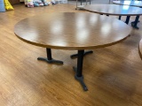 Laminate Top Restaurant Table w/ Pedestal Bases, 72in Diameter