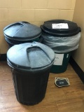 Lot of 3 Trash Cans w/ Lids